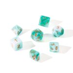 Green Marbled DnD Polyheral Dice Set