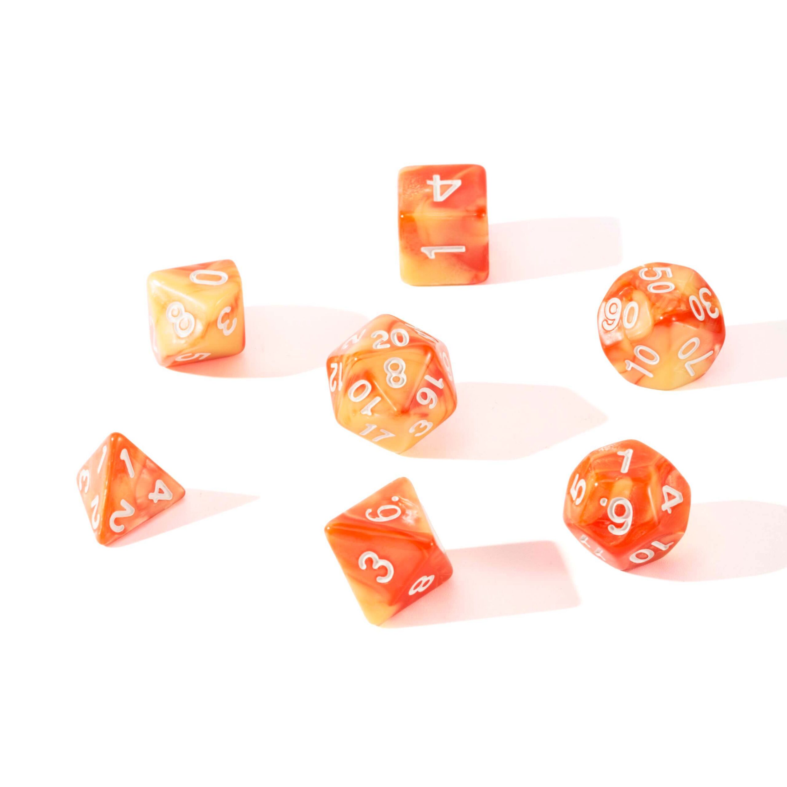 Orange Polyhedral DND Dice