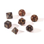 Black Gold Acrylic Dice Set 7pcs