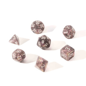 gray acrylic DnD dice set 7pcs