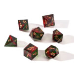 Aurora Green Glitter Dice Set