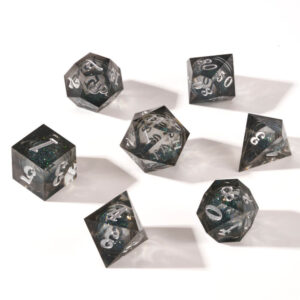 Black Liquid Core Dice Set