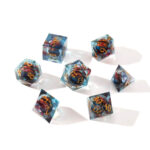 Dragon Eye Dice Set DND Resin Dice Set 7pcs Polyhedral Dice Set 01-H