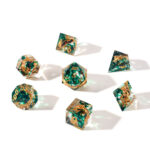 Coral Green Glitter Dice Set