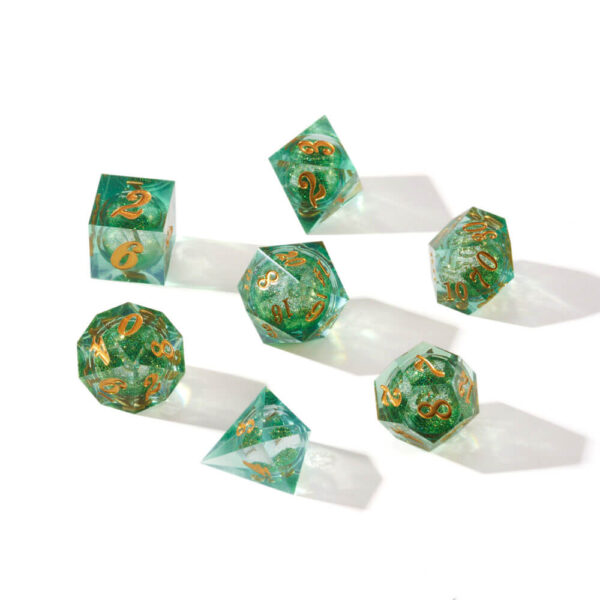 Grass Green Liquid Core Dice Set DND Dice