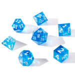 Oceanic Glitter Dice Set DND Resin Dice Set 7pcs Polyhedral Dice Set