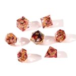 Red Ruby Glitter Dice Set DND Resin Dice Set 7pcs Polyhedral Dice Set