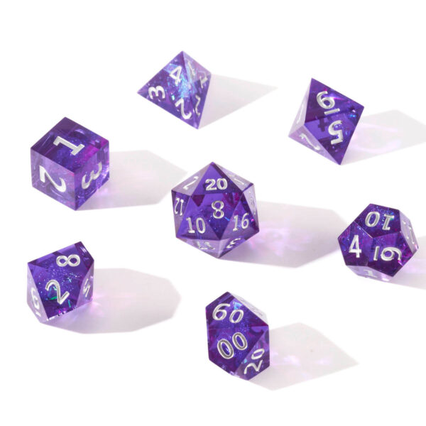 Nebula Purple Glitter Dice Set