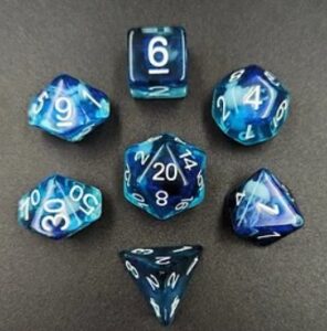 blue resin dice set DnD Dice Set