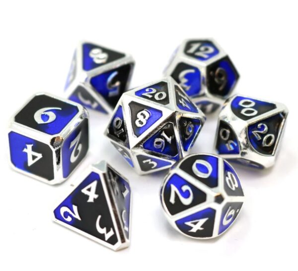 blue dark solid metal dice funny dice game