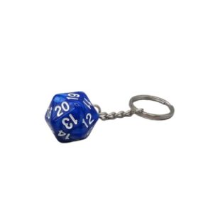 blue dice keychain