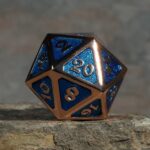 blue gold metal dice