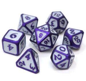 blue metal dice set