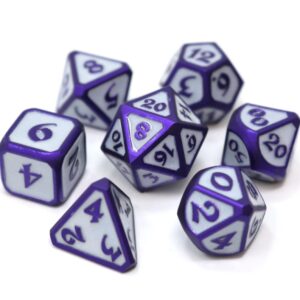 blue metal dice set