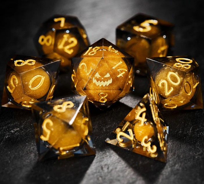 orange liquid core dice