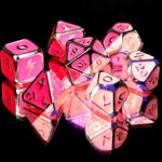 pink solid metal dice