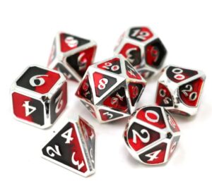 red dark solid metal dice set funny dice games