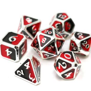 red dark solid metal dice set funny dice games