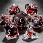 red liquid core dice rolling dice