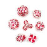 red sliver metal dice