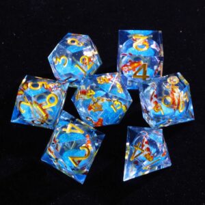 Blue Fish DnD Resin Dice Set