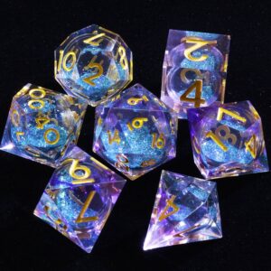 Blue Glitter DnD Resin Dice