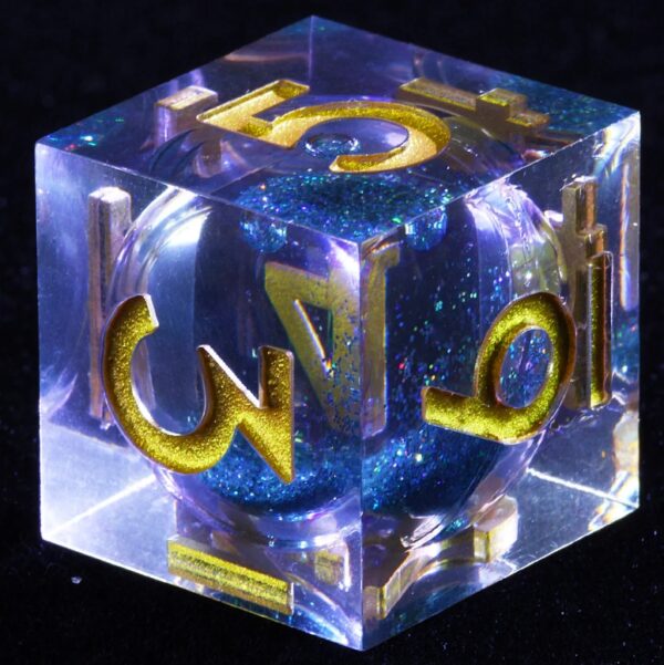 Blue Glitter DnD Resin Dice