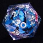 Blue Resin Liquid Core Dice D20 Dice