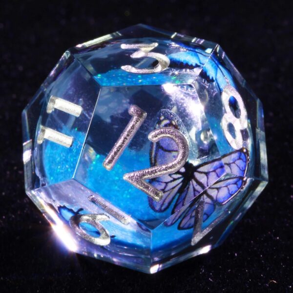 Blue Resin Liquid Core Dice D20 Dice