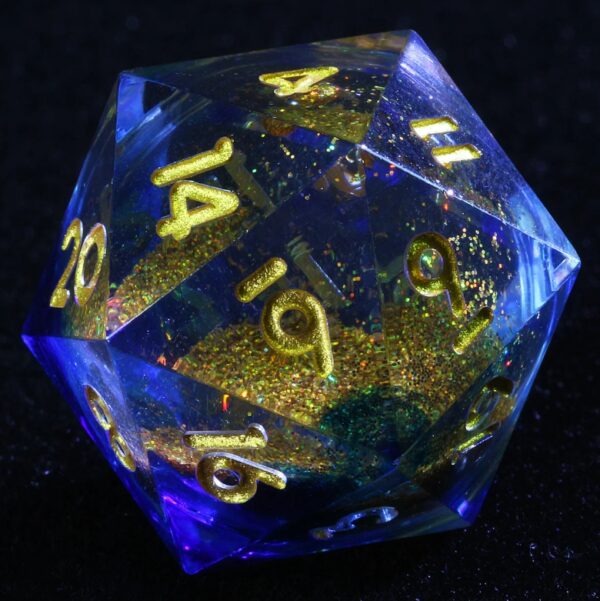 Color Blue Liquid Core Dice