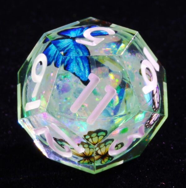 Flower Resin Liquid Core Dices D20 Dice