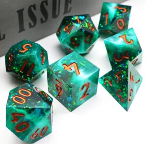 Green Forest Green Resin Dice