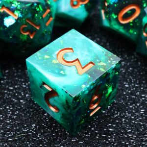 Green Forest Green Resin Dice