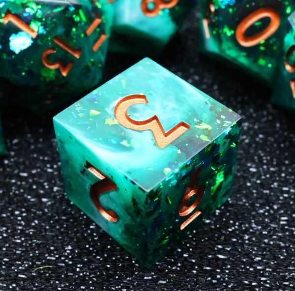 Green Forest Green Resin Dice