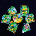 Green Resin Liquid Core Dice