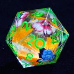 Green Resin Liquid Core Dice D20 Dice