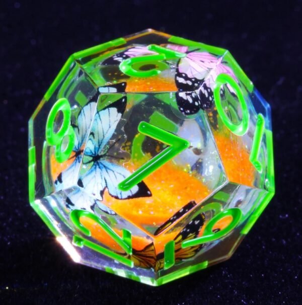 Green Resin Liquid Core Dice D20 Dice