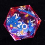 Pink Resin Liquid Core Dice D20 Dice