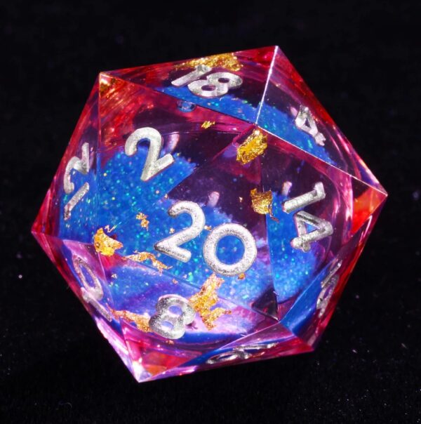 Pink Resin Liquid Core Dice D20 Dice