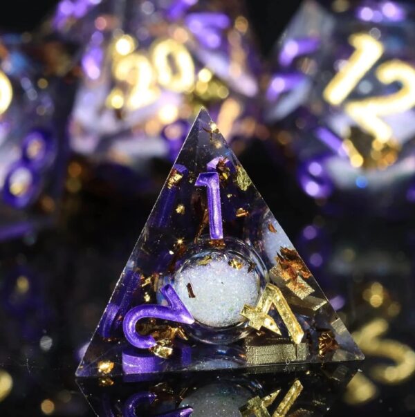 Purple RPG Resin Liquid Core Dice D4 Dice