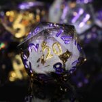 Purple RPG Resin Liquid Core Dice D20 Dice