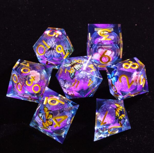 Purple Resin Dice Set Polyhedral DnD Dice Set