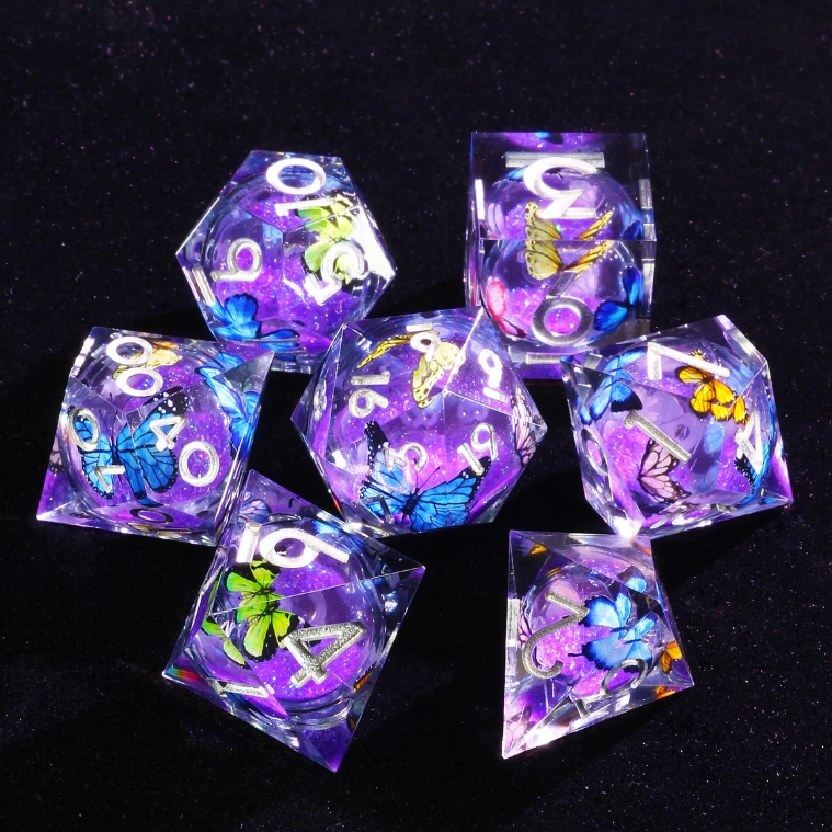 Purple Resin Liquid Core Dices