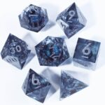 black dnd dice set polyhedral dice