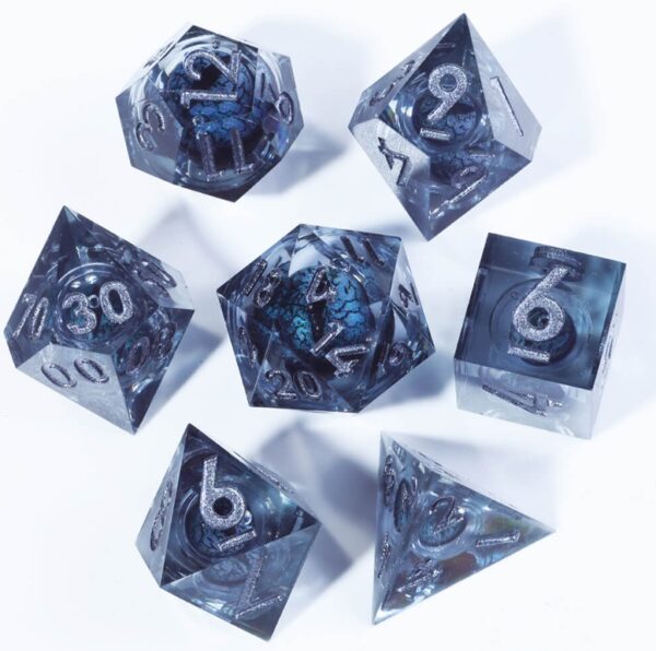 black dnd dice set polyhedral dice