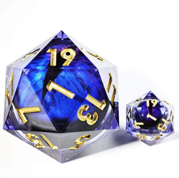 blue dragon eye custom d&d dice set