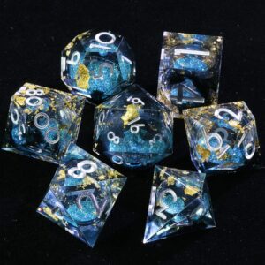 blue liquid core dice set fun dice board games dice