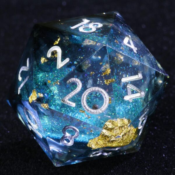 blue liquid core dice set