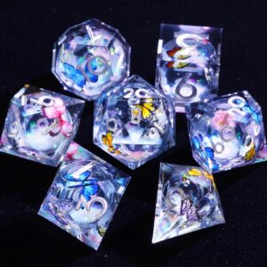 blue purple resin dnd dice set-1 dice board game