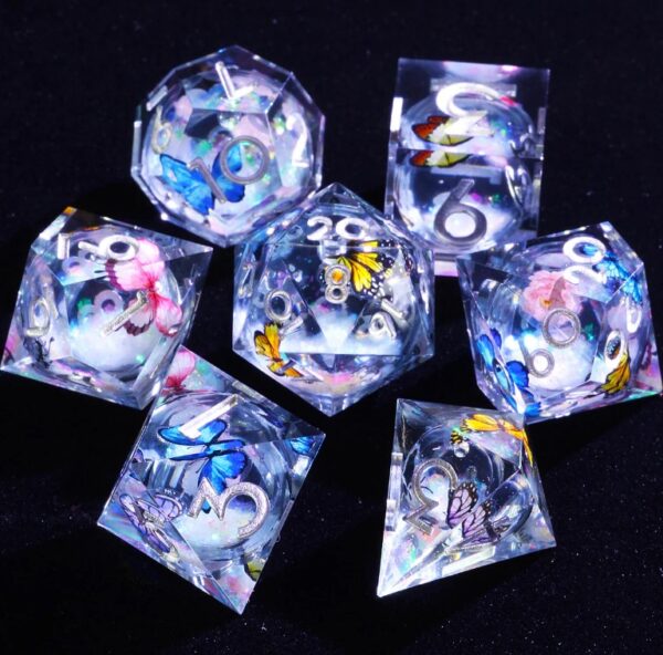 blue purple resin dnd dice set-1